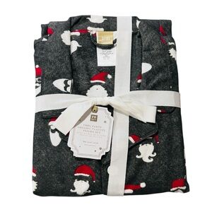 PB teen Pottery Barn organic flannel PJ set UNISEX  LARGE NEW